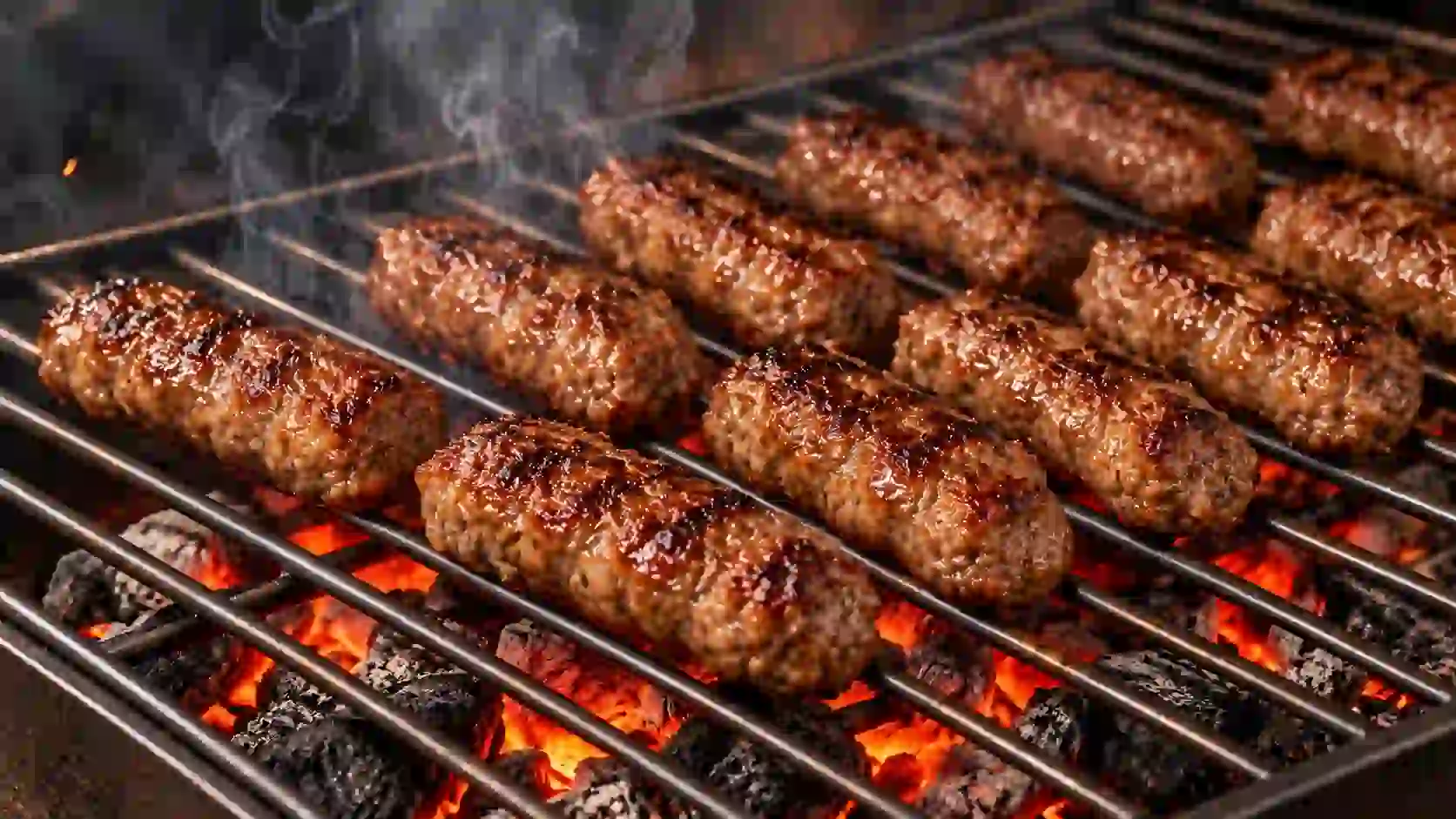 Mangal ızgarasında közde pişen köfteler